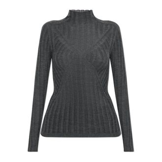 Jil Sander Cashmere Knitwear, female, Gray, Size: XL Slim-fit Turtleneck