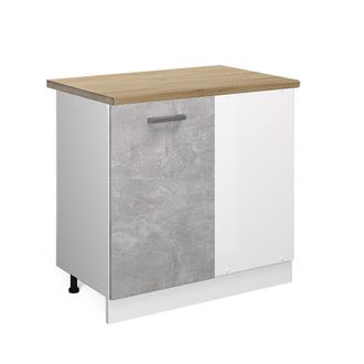 Vicco Armario De Esquina R-line, Hormig&oacute;n, 86 Cm, Et Roble