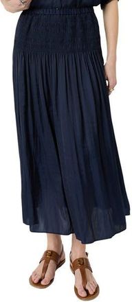 Gerard Darel Jolie Pleated Midi Skirt in Navy Blue at Nordstrom, Size Medium