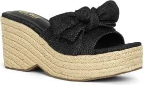 Shushop Ingrid Platform Espadrille Slide Sandal in Black at Nordstrom Rack, Size 7.5