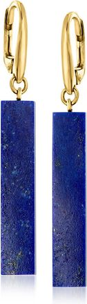 Ross-Simons Lapis Bar Drop Earrings in 18kt Gold Over Sterling