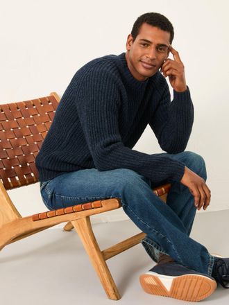 Fat Face FatFace Fife Navy Knitted Crew Jumper