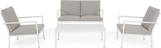 BIZZOTTO Hochwertiges 4-teiliges Gartenlounge-Set Konnor - Weiss/Hellgrau