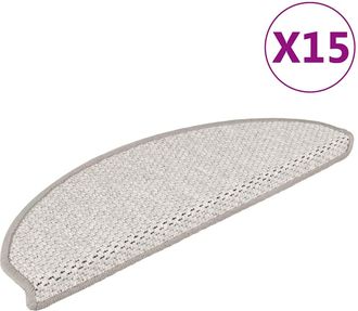 vidaXL Tappeti Autoadesivi Scale Aspetto Sisal 15 Pz 65x21x4cm Platino - Vidaxl