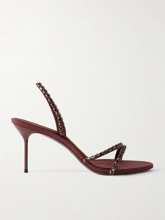PARIS TEXAS Sandali Slingback In Cr&ecirc;pe Con Cristalli Lidia - Bordeaux