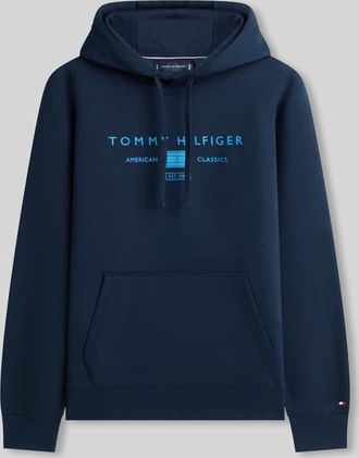 Tommy Hilfiger Regular Fit Hoodie mit Logo-Print in Marine, Gr&ouml;&szlig;e XXL