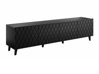 Mirjan24 Mueble Tv Charlotte 174, Negro, N&uacute;mero De Puertas: 4, N&uacute;mero De Cajones: 0, 200x52x42cm