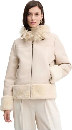 Twinset Chaqueta de Piel Sint&eacute;tica con Pelo Sint&eacute;tico - Jackets - Mujer - Beige - M