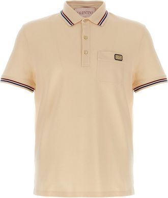 Valentino Beige VLogo Polo Shirt