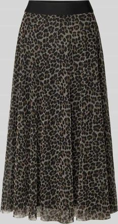 Zero Midirock mit Allover-Animal-Print in BLACK, Gr&ouml;&szlig;e 34