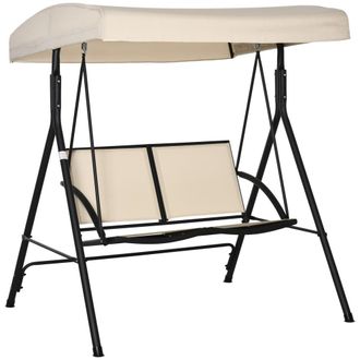 OUTSUNNY Columpio de jard&iacute;n 140x118x162 cm beige