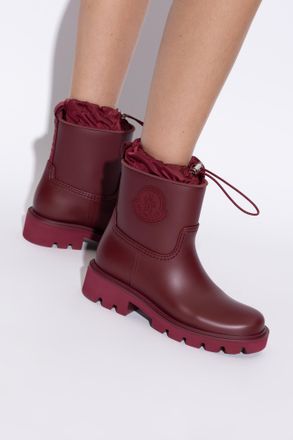 Moncler Kickstream Wellington Boots, Womens, Burgundy