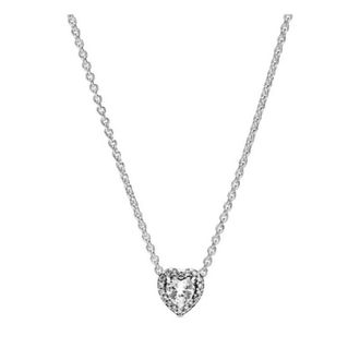 Pandora Heart Sterling Silver Collier With Clear Cubic Zirconia