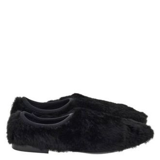 Ferragamo Albali Shearling Point-Toe Flats, Size 7 C