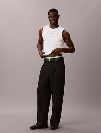 Calvin Klein Slim Ribbed Badge Tank Top