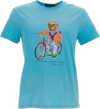 Polo Ralph Lauren T-shirt met ronde hals - Heren - T-shirts - Blauw - M - Katoen - Tops