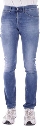 Dondup Denim Jeans met Logo op Achterzak - Heren - Slim Fit Jeans - Blauw - W36 - Denim - Jeans
