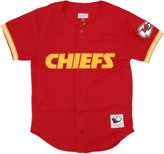 Mitchell & Ness Kansas City Chiefs Mesh Button Jacket - Heren - Fitness - Rood - S - Polyester - Fitness