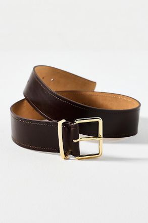 Anthropologie Square-Buckle Suede Belt