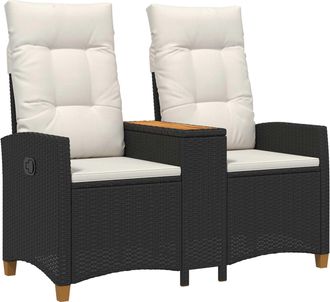 vidaXL Banco Reclinable Con Mesa 2 -seater 126 X 65 X 112 Cm Vidaxl