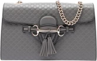 Gucci Pre-owned Emily Schoudertas - Dames - Vintage Schoudertas - Grijs - ONE Size - Leer - Vintage