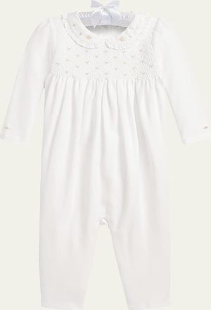 Polo Ralph Lauren Girls Embroidered Coverall, Size 3M-12M