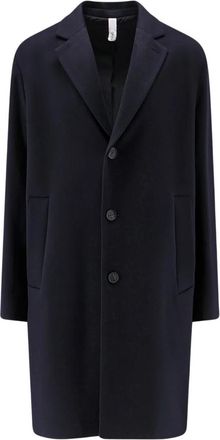 Hev&ograve; Single-Breasted Coats - Heren - Mantel - Blauw - L - Jassen
