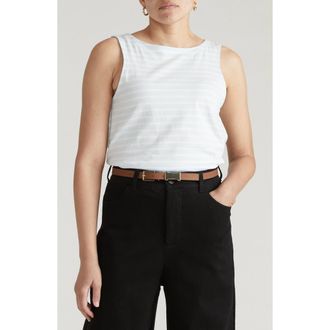 Universal Standard Noyack Breton Stripe Tank in Soft Blue/white Stripe at Nordstrom, Size Xxx-Large