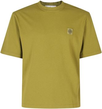 Stone Island Garment-dyed SS T-shirt - Heren - T-shirts - Groen - S - Katoen - Tops