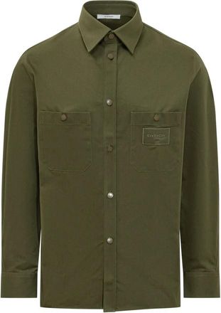 Givenchy Couture Seam Overshirt - Heren - Casual Overhemden - Groen - M - Katoen - Overhemden