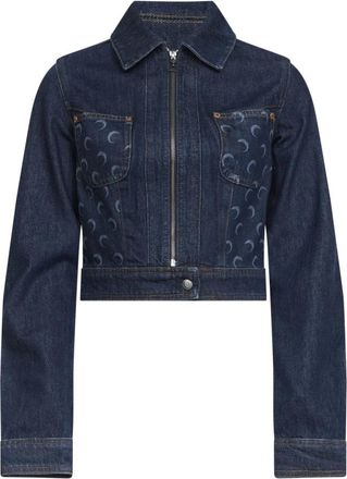 Marine Serre Arden Trucker Jacket - Dames - Spijkerjassen - Blauw - S - Katoen - Jassen