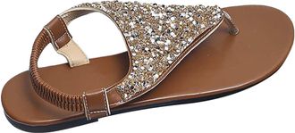 Generic Womens Casual Glitter Sandals 37-43: Casual Sandals Womens Breathable Wedge Heel Sandals Large Size Flat Sandals Chunky Heel Peeptoe Sandals Europe Sl