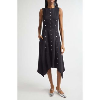 Stella McCartney Snapped Handkerchief Hem Dress in Black at Nordstrom, Size 44