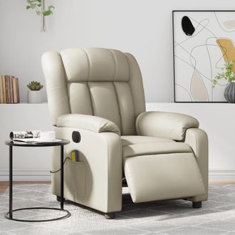 vidaXL Vidaxl - Sill&oacute;n De Masaje Reclinable El&eacute;ctrico Cuero Sint&eacute;tico Crema