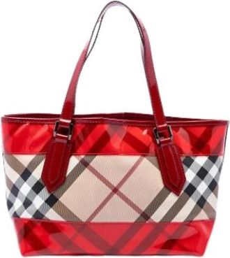 Burberry Pre-owned Vintage Tote - Dames - Vintage Shopper - Rood - ONE Size - Leer - Vintage