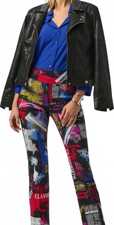 Joseph Ribkoff Foiled Faux Suede Fitted Jacket In Black