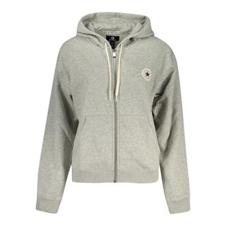 Converse Signature Full-Zip Hoodie - Dames - Vesten met rits - Grijs - M - Katoen - Hoodies & sweatvesten