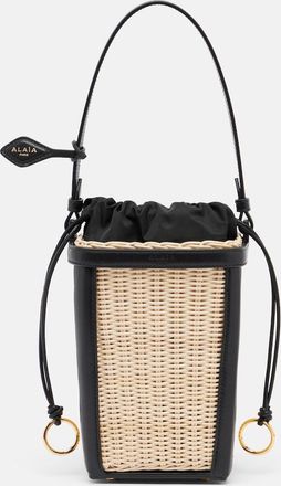 Alaia Ala&iuml;a Secchiello Small in vimini e pelle