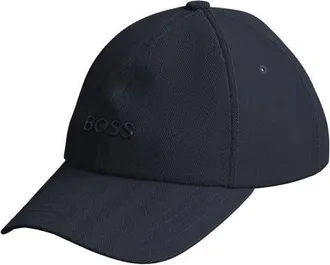 BOSS Zed Jersey Herringbone Adjustable Baseball Cap in Dark Blue at Nordstrom