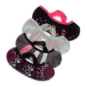 Muk Luks Studio Socks Criss Cross Ballerina 4 Pair Pack in Black/pink at Nordstrom