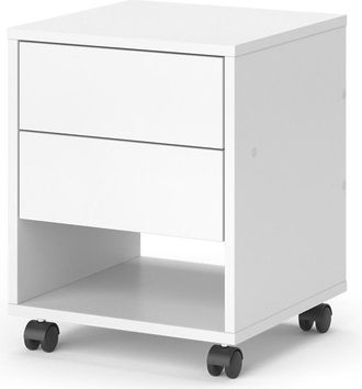 Vicco Cajonera Con Ruedas Jons, Blanco, 37 X 37 Cm Con 2 Cajones