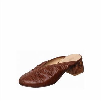Antelope Womens Natasha Leather Mule Block Heel In Cognac