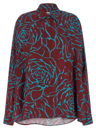 Dries Van Noten Bordeaux Viscose Womens Blouse
