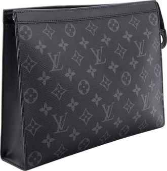 Louis Vuitton Black Monogram Eclipse Canvas Pochette Voyage Mm