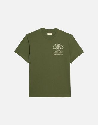 Replay Mens Replay Biker T-Shirt - Green - Size: 38