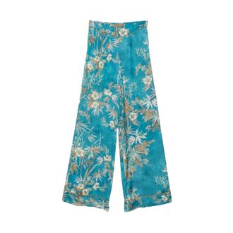 Forte_Forte Dames, Broeken, Groen, Maat: XS Zijde