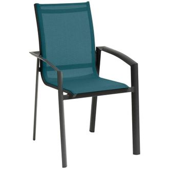 Hesperide Sill&oacute;n De Jard&iacute;n Apilable Axant Azul Pato Y Grafito - Hesp&eacute;ride