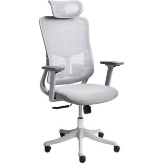 Beliani Office Chair PARTNER Fabric Grey