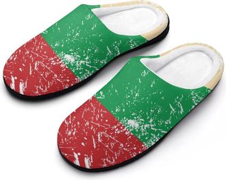 Generic Bulgaria Vintage Flag Mens Slipper Slip On Winter Warm House Slippers Shoes Indoor Outdoor