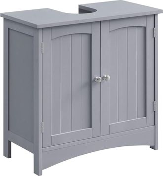Vasagle Armario de lavabo con 2 puertas de color gris